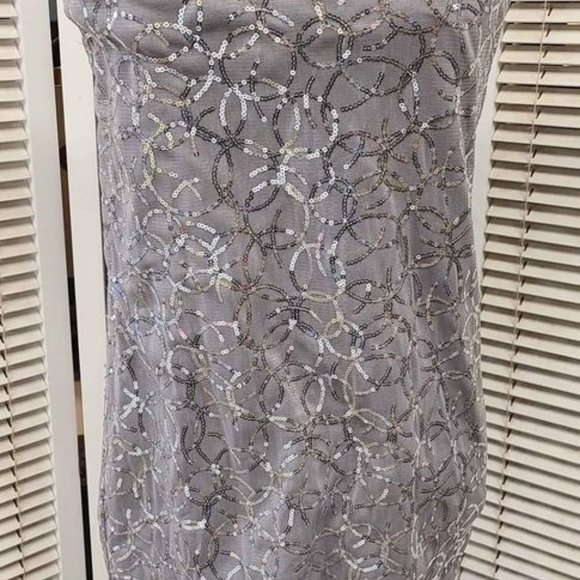 Silver Metallic Sparkly Express Mini Dress Size Small - Picture 1 of 3